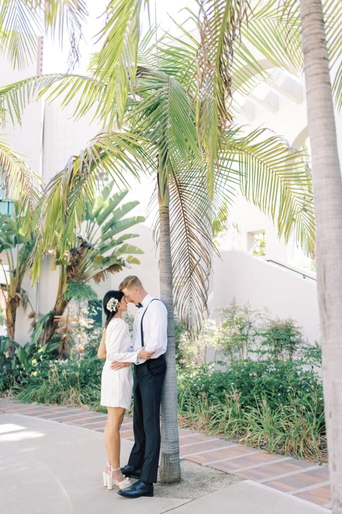Couple celebrating after their courthouse wedding at the Beverly Hills Courthouse, capturing candid, joyful moments in a classic Los Angeles setting, How to Get Married at the Beverly Hills Courthouse (Cost, Timeline + Photo Tips) , how to get married at the Beverly Hills Courthouse, Beverly Hills Courthouse wedding, Beverly Hills Courthouse elopement, Elopement at the Beverly Hills Courthouse, Beverly Hills Courthouse Wedding, how to have a wedding at the Beverly Hills Courthouse